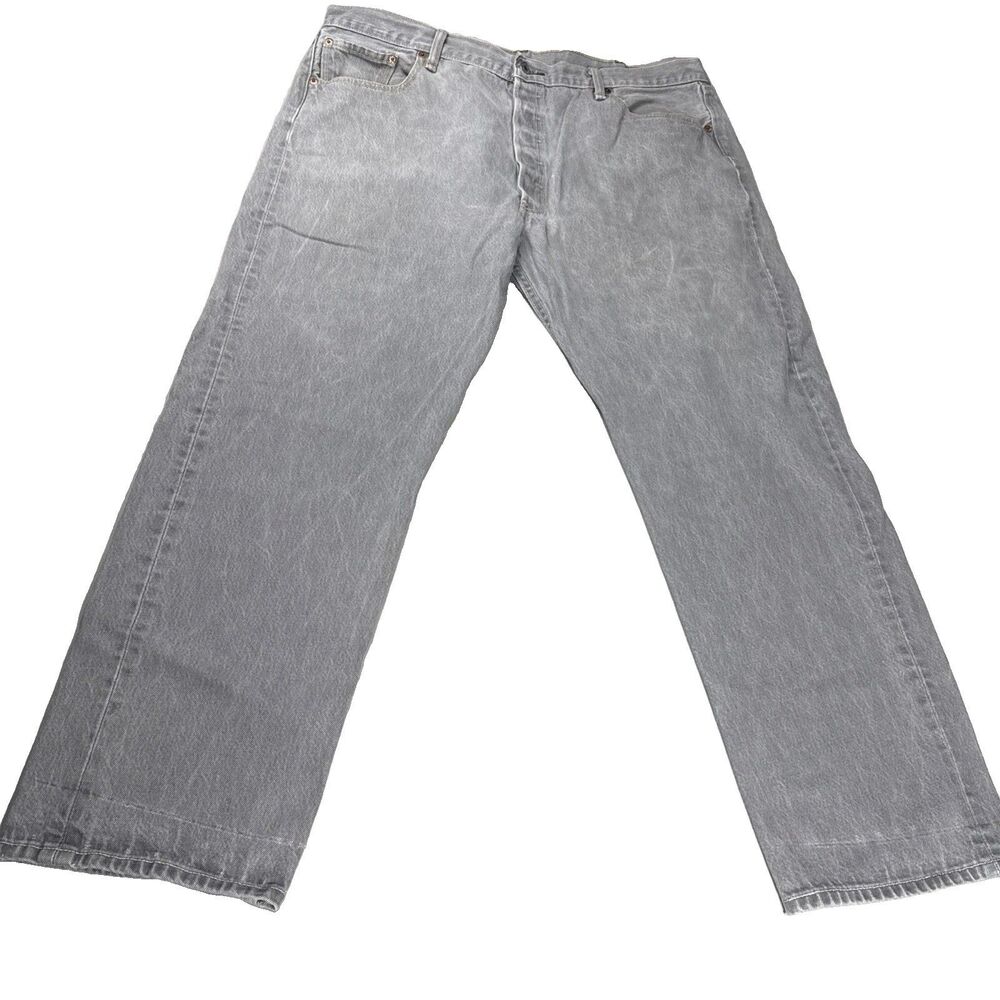 Vintage Levis 501 Jeans Mens 42x32 Gray Button Fly Denim Y2K C1
